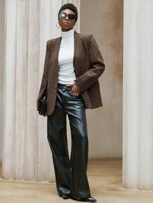 Aveloria Modichic V-Neck Minimalist Herringbone Sleeveless Blazer, Commuting Chic - Multicolor - View 5