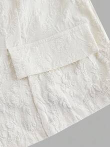 SHEIN MOD 无袖提花背心、万圣节、返校节、Y2K、秋冬旧钱 - 杏色 - 查看 5