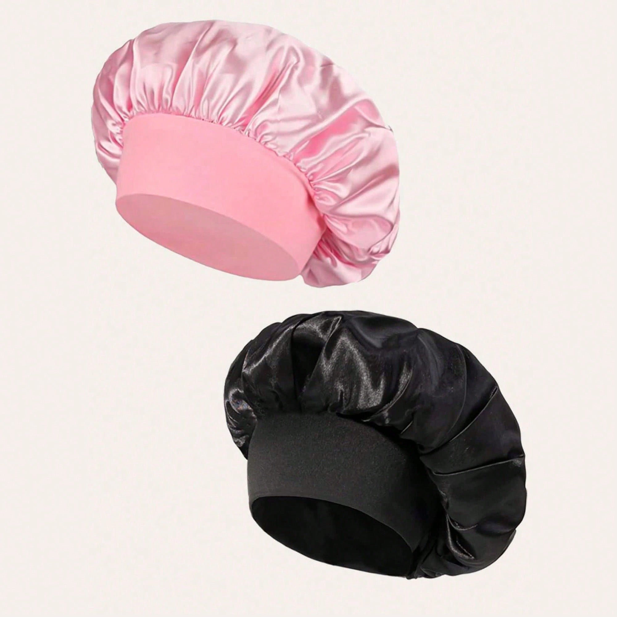 1/2 piezas Gorro de seda para dormir, gorros de satén para el cabello, gorro de dormir de seda con banda elástica suave, envoltura de cabello de seda para cabello rizado, gorros para el cabello para m 