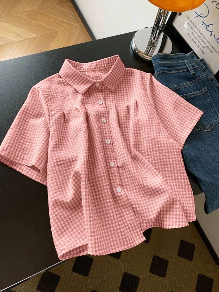 New Sweet Turndown Collar Loose Fashion Women Shirt