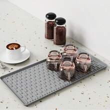 2 件 2 合 1 硅胶咖啡垫和碗碟干燥垫，24 英寸 x 16 英寸咖啡吧垫，带可拆卸碗碟干燥垫，适用于厨房台面，咖啡吧配件适合放在咖啡机、咖啡壶、浓缩咖啡机碗碟架下方 - 彩色 - 查看 22