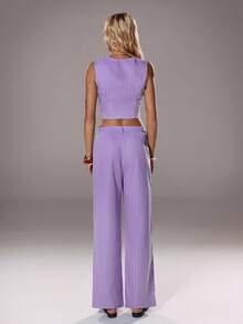 Lunelith SHEIN Lunessa Traje de mujer sin mangas y sencillo de unicolor para uso diario