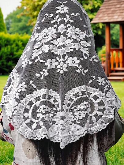 1 件白色蕾丝边装饰面料，适用于头饰、灯罩、桌布、连衣裙、服装配饰