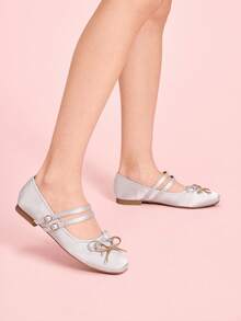 CUCCOO DOLLMOD Damen Schleife Dekor Mode Schnallen Design Flache Loafer