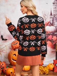 SHEIN LUNE Halloween Women Sweaters Fall Winter Cloth For Women - Black - View 2
