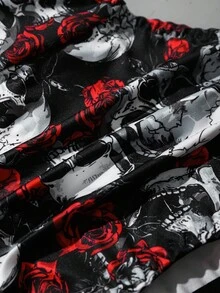 SHEIN AltBold 1 quần lót nữ in hình hoa hồng đỏ và đầu lâu - Nhiều màu - Xem 4