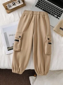 Genkimix Kids Autumn/Winter New Boys Casual Sports Sweatpants With Pockets, Simple & Stylish Cuffed Trousers Fall