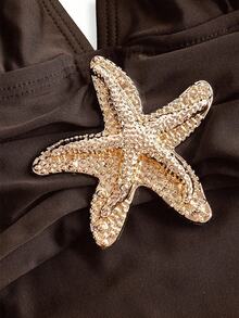 Swim Oasis Sunner Vacation Elegant Romantic Starfish Decor One-Piece Swimsuit High-End Set For Summer