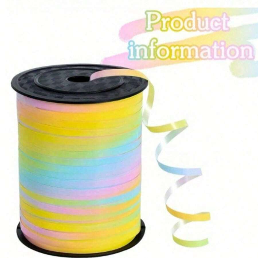 Rainbow Curling Ribbon For Gift Wrapping, Balloon String, Wedding, Birthday, Christmas - Metallic Shiny " Ribbon For Bouquets And Flower Wrapping Paper Christmas - color - View 1