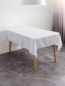 1 Stück elegante weiße knitterresistente Tischdecke für Halloween, Weihnachten, Geburtstag und mehr - strapazierfähige Polyester-Tischdecke, geeignet für Outdoor-Picknick, Hochzeit, Camping und Küchendekoration