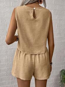 EMERY ROSE Conjunto de dos piezas de mujer tejido para tiempo libre y vacaciones de verano