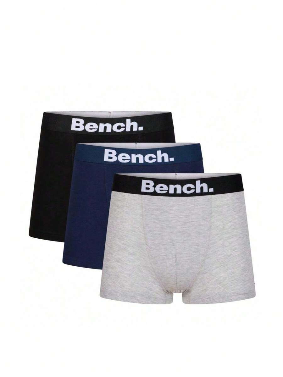 BENCH 3 Pack Men's Boxer Briefs - Black, Grey, Navy - View 1
