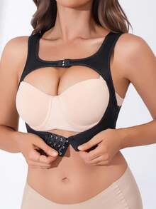 SHEIN Sujetador deportivo con absorción de impactos y efecto moldeador sin costuras - Negro - Ver 7