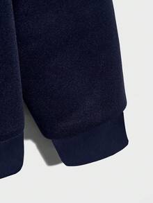 EURMUSE Áo hoodie có dây rút in chữ và núi Nhật Bản 100% Cotton dành cho nam - Màu xanh hải quân - Xem 4