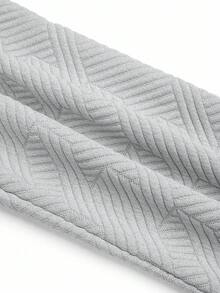 GlowEve 翻领纹理面料拉链休闲机车夹克 - 灰色 - 查看 4