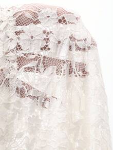 FRIFUL Women's Beige Contrast Color Sheer Embroidery Pattern Loose Casual Versatile Blouse, Suitable For Outings, Autumn - Apricot - View 9