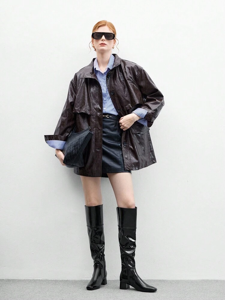 CUCCOO BIZCHIC Women's Fashionable Black High Heel Boots