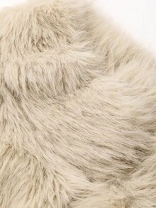 DAZY 新款厚款短款高端蓬松夹克仿皮草大衣 - 杏色 - 查看 12