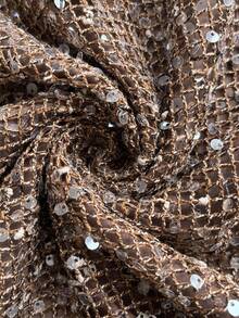 Siren Gaze 秋季新款女士网眼镂空亮片连衣裙 - 棕色 - 查看 8