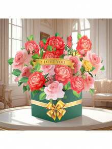 2Pcs/1set 3D Pop-Up Multi-Purpose Cards-Greeting Thank You Cards Birthday Cards With Laser-Cut Flowers,Back To School Essential,School Supplies For Teacher's Day,Handmade Textured Bouquet With Blank Note Card And Envelope For Birthday, Mothers Day, Wedding, Graduation, Anniversary,Thank You Gifts For Lovers Women Teachers Gifts- Summer Celebration - Multicolor - View 6