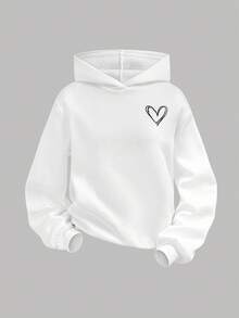 SHEIN Girlism Bộ 3 món áo nỉ mềm mại, thoải mái, in hình trái tim, dành cho nữ tuổi teen, thích hợp cho mùa đông và thu. - Nhiều màu - Xem 5