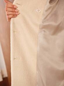 MOTF PREMIUM 秋冬羊毛双排扣大衣 - 杏色 - 查看 9