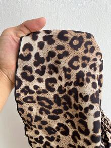 Elenzga 大码女式性感V领灯笼袖荷叶边上衣，度假风格，春秋季 - 棕色 - 查看 7