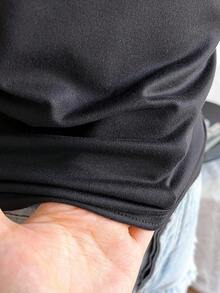 2 件套青少年女孩简约休闲百搭百搭夏季纯色方领褶皱修身短款背心，黑白经典组合 - 黑與白 - 查看 5