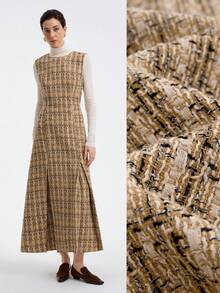 Lyxana 女式休闲花园无袖腰部褶皱 A 字形纹理长款连衣裙 - 彩色 - 查看 1