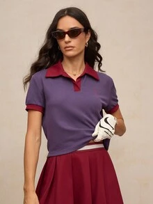 Activina Purple Polo Shirt, Tennis Outfits For Women Polo Shirt, Golf