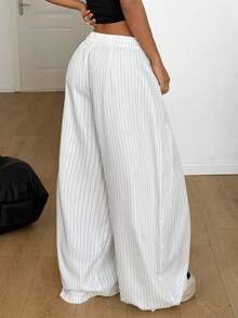 Coolane 女式夏季复古休闲嬉皮街头宽松绿色裤子 - 白色 - 查看 5