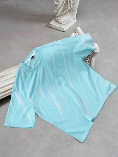 Street Life Men's Zebra Print Short Sleeve T-Shirt, Suitable For Everyday Wear, Spring/Summer