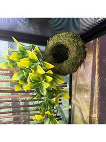 1pc Mossy Caves, Artificial Green Moss Caves Hide For Pet Reptile Frogs And Snakes, Terrarium & Vivarium Decor, Crested Gecko Tank Decor (Woodland Green),Halloween Decor, Back To School, Fall Decor,Christmas Decorations,Wall Decor, Bedroom Curtains,