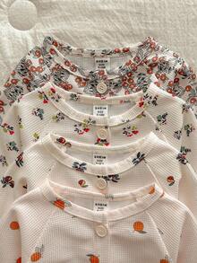 Vintaside Kids 8pcs Baby Girl Outfit Set, Infant Floral Print Long Sleeve Top And Pants Set, Soft & Comfortable Toddler Clothing, Autumn/Spring Fall Winter - Multicolor - View 4