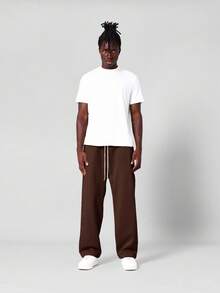 Quần jogger ống rộng dáng suông SUMWON, kiểu dáng thoải mái, có dây rút, phong cách đường phố, thích hợp mặc hàng ngày trong mùa đông. - Màu nâu Sô-cô-la - Xem 3