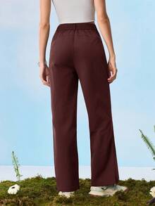 In My Nature 带拉链下摆的休闲徒步裤 - 紅木色 - 查看 3