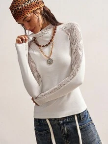 Bohemela Áo len dài tay ôm sát thường ngày dành cho nữ - trắng - Xem 5