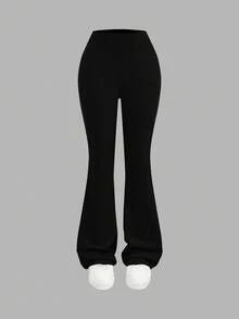 Girlism 少女两件套 碎花灰蓝 休闲百搭 宽松长袖卫衣喇叭裤 返校季 干净女孩 运动服 - 黑與白 - 查看 5