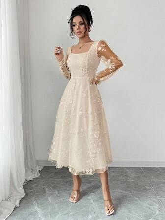 Rafferiza Elegant spetsklänning i jacquard