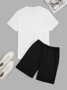 RueChic Men Cottonline Smile Printed Regular T-Shirt Set - Black and White - View 3