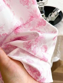 Sweetra Young Váy họa tiết hoa cho bé gái tuổi teen, thoải mái và thời trang cho mùa hè, thiết yếu cho những cô gái xinh đẹp và ngọt ngào - Hồng - Xem 5