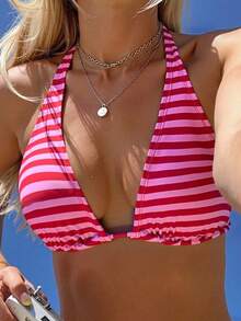Swim Mod 1pc Women Striped Print Bikini Top