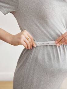 Moonlight&Mama Maternity Pleated Pajama Set - Grey - View 5