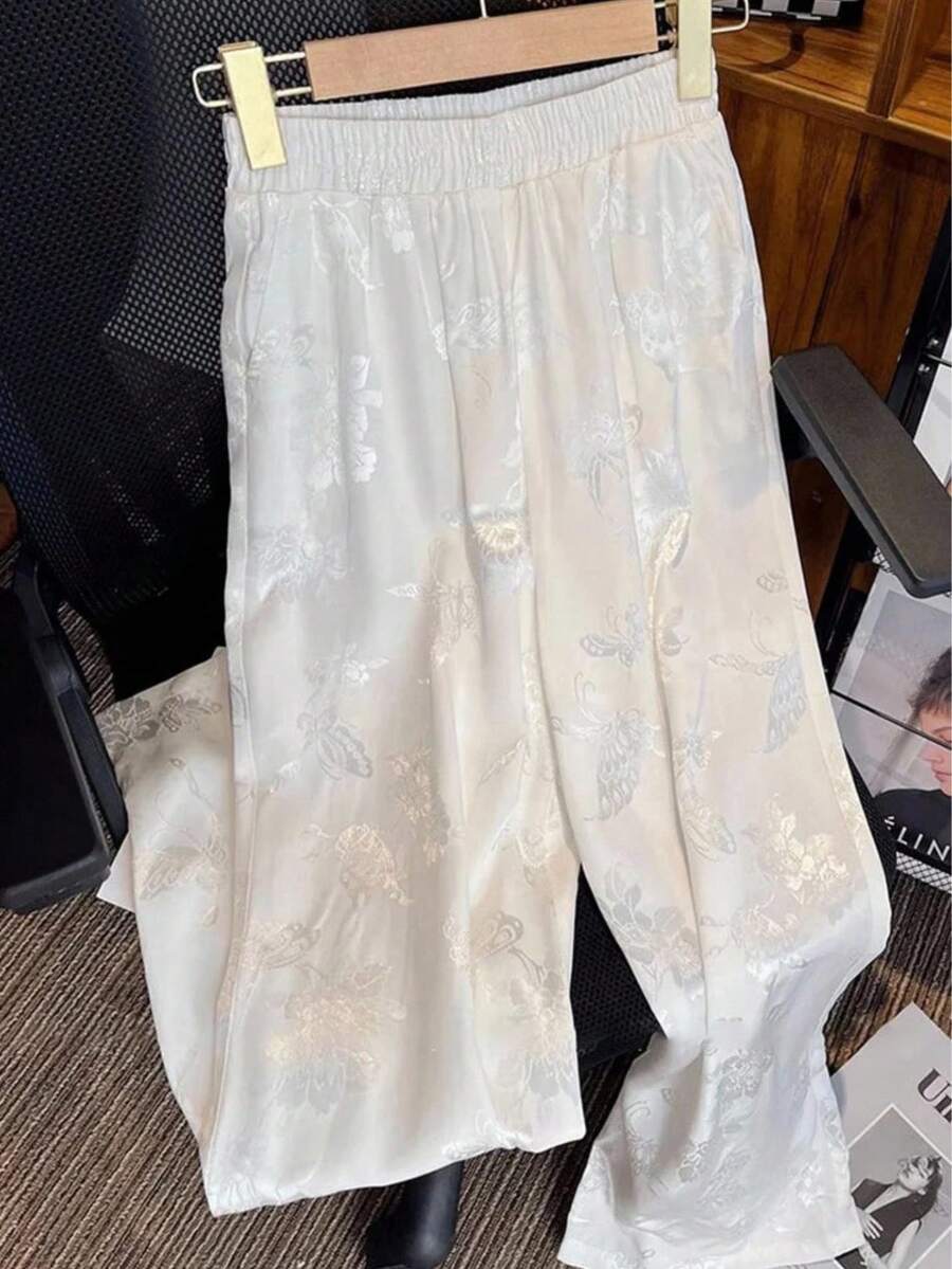 SHEIN LUNE CURVE Plus Size Women's New Versatile Fashion Casual Pants Fall Cloth For Women - White - View 1