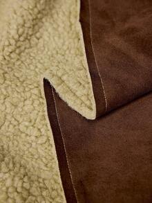 Easura Plus Size Women Faux Shearling Long Sleeve Mid-Length Jacket, Fashionable Winter Fall Autumn