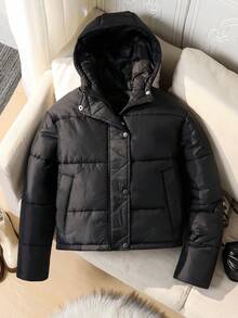 Tween Girl Clothes Puffer Jacket Girls Coats Black Puffer Jacket Girls Winter Coat Padded Coat Cozy - Black - View 8
