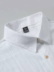 Manfinity RSRT 男士休闲纯色短袖衬衫和短裤套装，夏季 - 彩色 - 查看 4