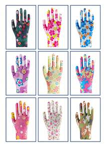 SHEIN 6/10/20 件花卉尼龙园艺手套，女士超薄超柔软工作手套，耐用、舒适、透气、多功能，适用于园艺、建筑、物流、仓储和园林绿化，多种颜色可选 - 彩色 - 查看 3