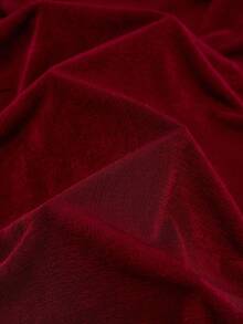 Lyxana 女士优雅时尚通勤休闲舒适迷人复古简约高领束腰修身鱼尾下摆纯色闪光针织连衣裙，长袖 - 酒紅色 - 查看 7