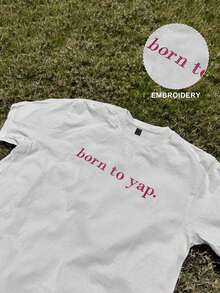 INAWLY Women's Printed & Embroidered Decorative Casual Fashion T-Shirt